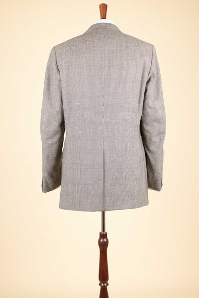 SWEDISH 1960S GREY TWO PIECE PRINCE OF WALES DEADSTOCK SUIT BY PINGVIN. SIZE CA EU 48