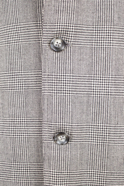 SWEDISH 1960S GREY TWO PIECE PRINCE OF WALES DEADSTOCK SUIT BY PINGVIN. SIZE CA EU 48
