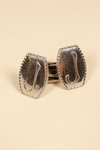 1930S/1940S SWEDISH DEADSTOCK STEEL CUFFLINKS WITH VARIOUS LETTERS