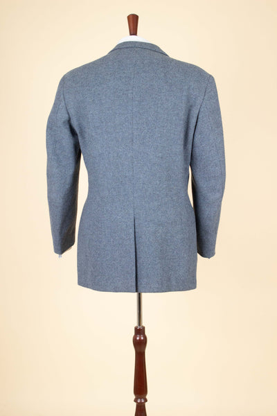 SWEDISH 1950S DOVE BLUE SINGLE BREASTED TWEED JACKET BY KABOM. SIZE CA EU 50