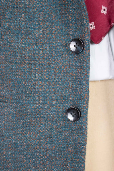 SWEDISH DEADSTOCK 1950S BLUE AND BROWN TWEED JACKET BY TEDDER. SIZE CA EU 44-46