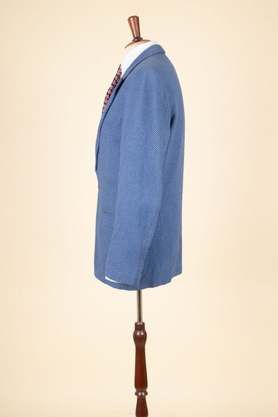 SWEDISH 1940S/1950S MID BLUE ONE BUTTONED SINGLE JACKET BY LIBO. SIZE CA EU 50