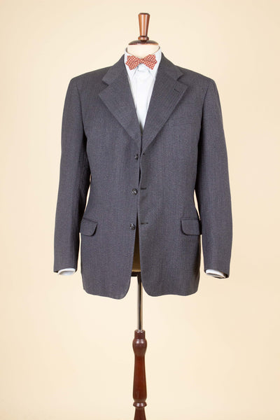 SWEDISH 1940S GREY HERRINGBONE SINGLE BREASTED JACKET BY RANG. SIZE CA EU 50