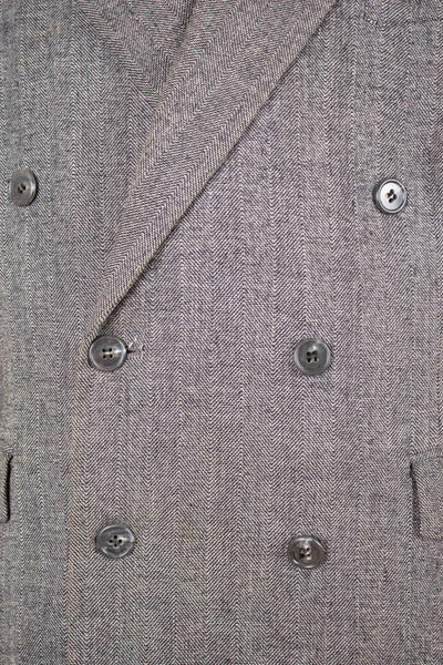 SWEDISH 1940S GREY HERRINGBONE DOUBLE BREASTED JACKET. SIZE CA EU 50-52