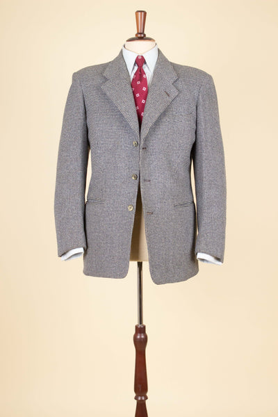 SWEDISH 1940S GREY HOUNDSTOOTH TWEED JACKET BY PUBSON. SIZE CA EU 48