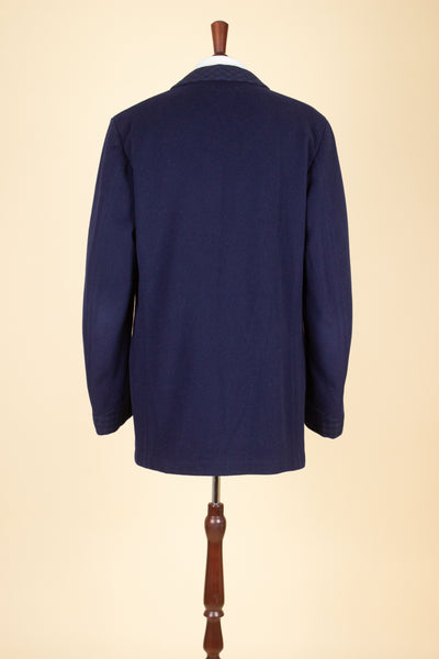 SWEDISH 1940S/1950S DARK BLUE WOOL SMOKING JACKET BY HARRINGTON, STRÖMS. SIZE CA EU 50