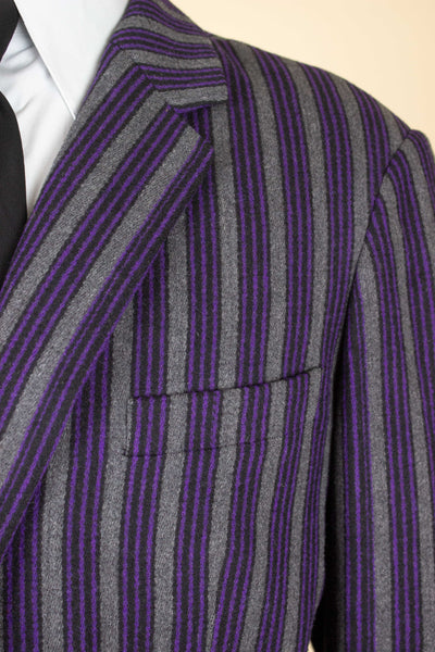 SWEDISH 1950S PURPLE AND GREY SINGLE BUTTONED JACKET BY VINGKLÄDER. SIZE CA EU 52