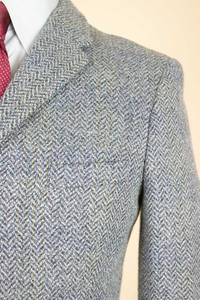 SWEDISH 1950S MULTICOLOURED HERRINGBONE TWEED JACKET BY FUNK. SIZE CA EU 44