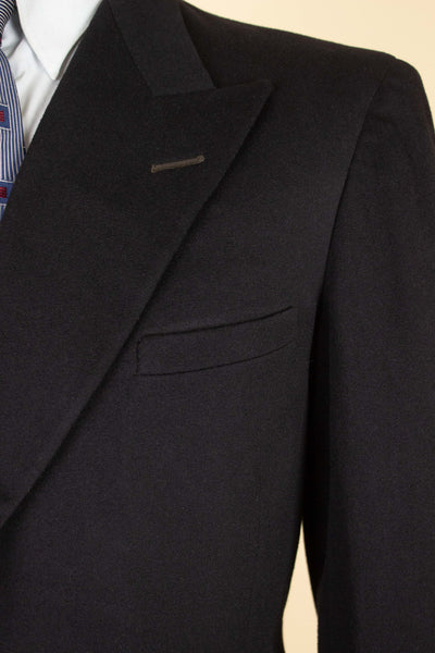SWEDISH BLACK 1930S SINGLE BREASTED JACKET BY STADION. SIZE CA EU 46