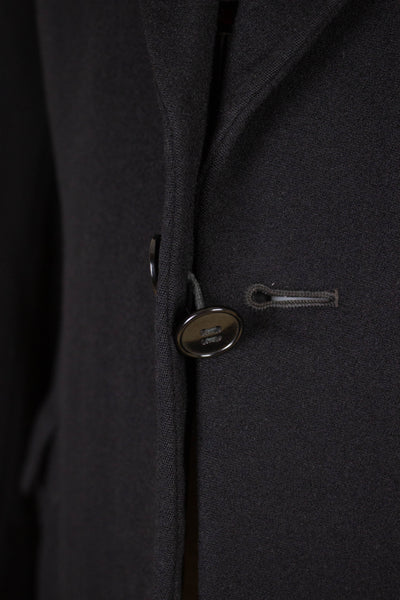 SWEDISH BLACK 1930S SINGLE BREASTED JACKET BY STADION. SIZE CA EU 46
