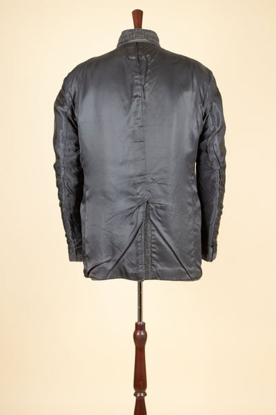 SWEDISH 1950S GREY HERRINGBONE HARRIS TWEED SINGLE BREASTED JACKET. SIZE CA EU 54