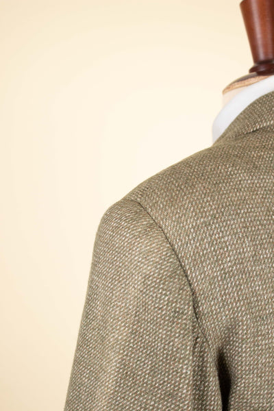 SWEDISH 1940S GREEN AND BROWN SINGLE BREASTED TWEED JACKET BY DAKO KLÄDER. SIZE CA EU 46-48