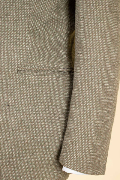 SWEDISH 1940S GREEN AND BROWN SINGLE BREASTED TWEED JACKET BY DAKO KLÄDER. SIZE CA EU 46-48