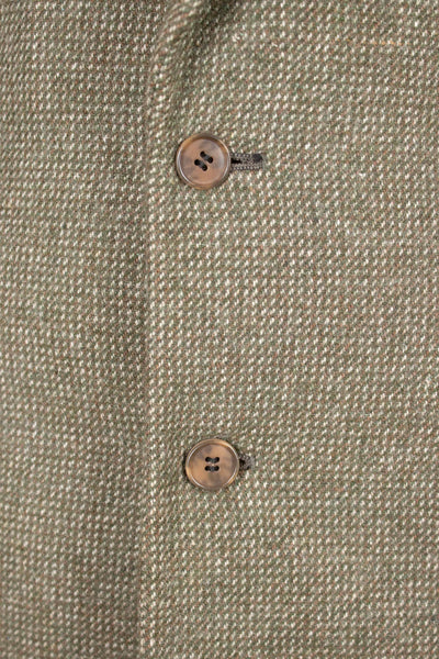 SWEDISH 1940S GREEN AND BROWN SINGLE BREASTED TWEED JACKET BY DAKO KLÄDER. SIZE CA EU 46-48