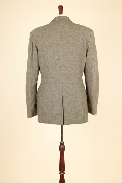 SWEDISH 1940S GREEN AND BROWN SINGLE BREASTED TWEED JACKET BY DAKO KLÄDER. SIZE CA EU 46-48