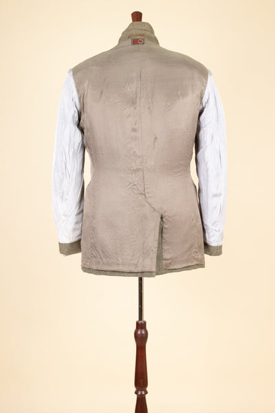 SWEDISH 1940S GREEN AND BROWN SINGLE BREASTED TWEED JACKET BY DAKO KLÄDER. SIZE CA EU 46-48