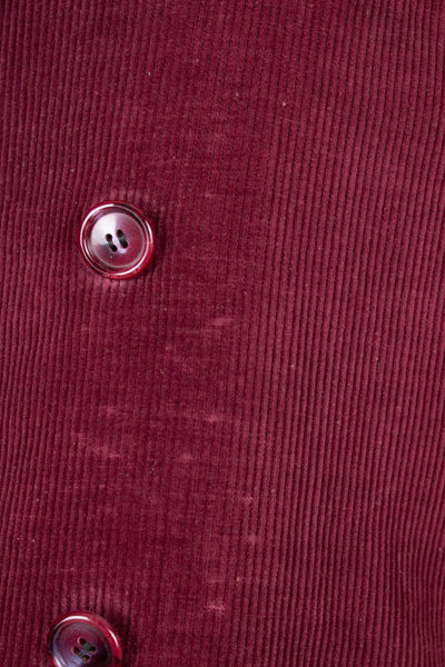 SWEDISH 1940S DARK RED CORDUROY AND SILK SHAWL COLLAR SMOKING JACKET. SIZE CA EU 50