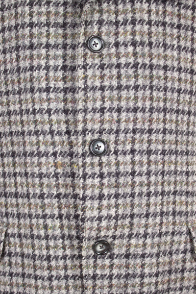 SWEDISH 1960S DARK GREY/LIGHT GREY/GREEN CHECKERED HARRIS TWEED JACKET BY HEDBERGS. SIZE CA EU 50