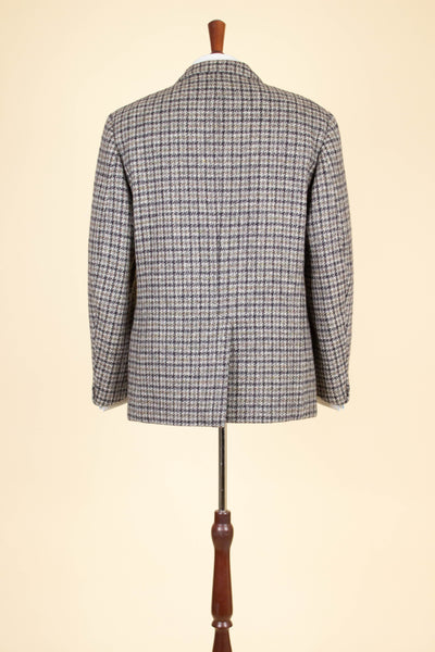 SWEDISH 1960S DARK GREY/LIGHT GREY/GREEN CHECKERED HARRIS TWEED JACKET BY HEDBERGS. SIZE CA EU 50