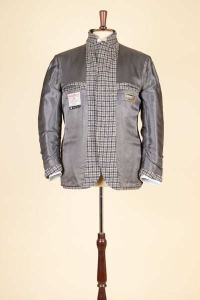 SWEDISH 1960S DARK GREY/LIGHT GREY/GREEN CHECKERED HARRIS TWEED JACKET BY HEDBERGS. SIZE CA EU 50