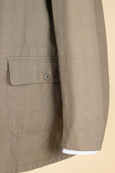 SWEDISH 1940S SINGLE BREASTED BEIGE ARMY JACKET BY ALGOTS. SIZE CA EU 54-56