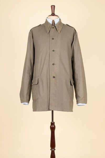 SWEDISH 1940S SINGLE BREASTED BEIGE ARMY JACKET BY ALGOTS. SIZE CA EU 54-56