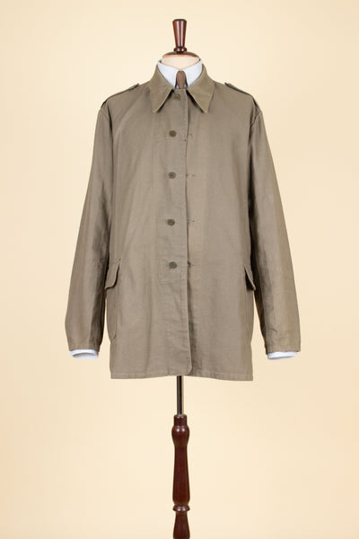 SWEDISH 1940S SINGLE BREASTED BEIGE ARMY JACKET BY ALGOTS. SIZE CA EU 54-56