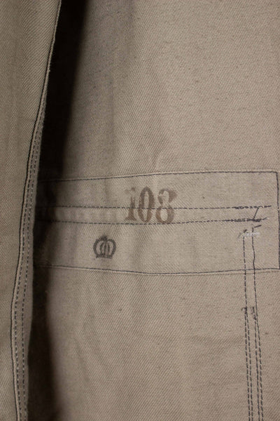 SWEDISH 1940S SINGLE BREASTED BEIGE ARMY JACKET BY ALGOTS. SIZE CA EU 54-56
