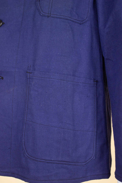 SWEDISH 1960S BLUE DEADSTOCK WORK JACKET BY DALSY. SIZE CA EU 46