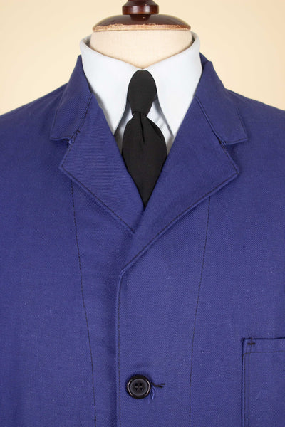 SWEDISH 1960S BLUE DEADSTOCK WORK COAT BY GEFA. SIZE CA EU 52