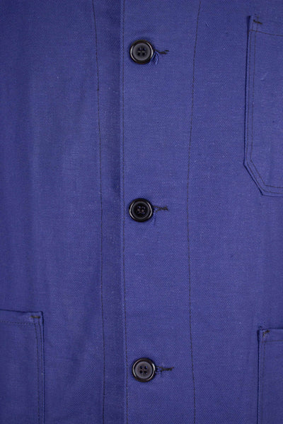 SWEDISH 1960S BLUE DEADSTOCK WORK COAT BY GEFA. SIZE CA EU 52