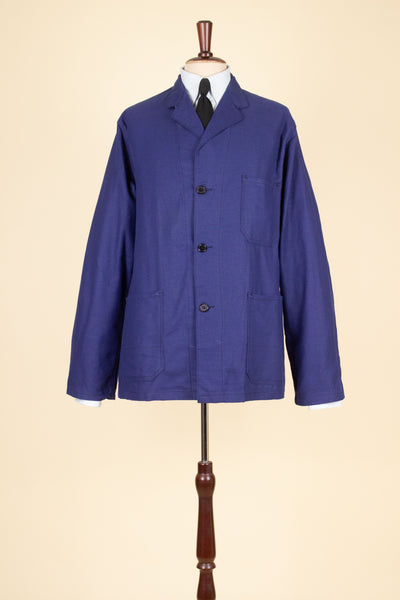 SWEDISH 1960S BLUE DEADSTOCK WORK COAT BY GEFA. SIZE CA EU 52
