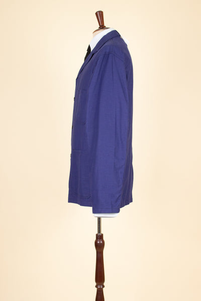 SWEDISH 1960S BLUE DEADSTOCK WORK COAT BY GEFA. SIZE CA EU 52