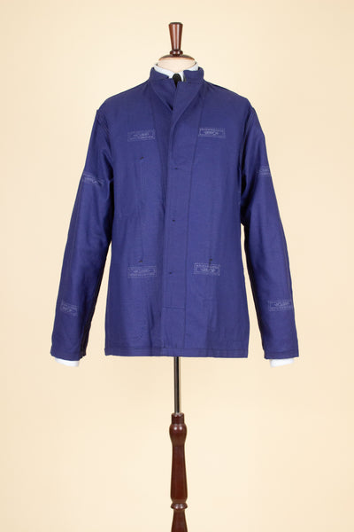 SWEDISH 1960S BLUE DEADSTOCK WORK COAT BY GEFA. SIZE CA EU 52