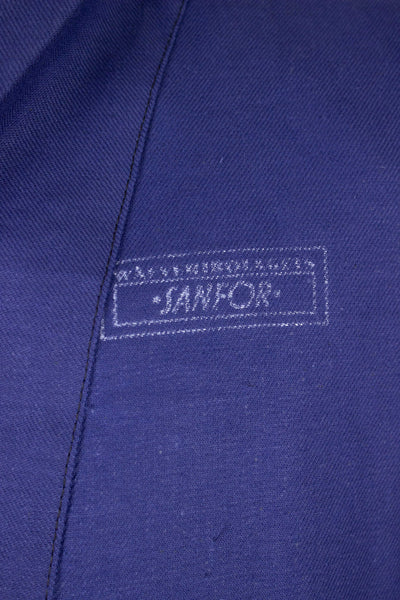 SWEDISH 1960S BLUE DEADSTOCK WORK COAT BY GEFA. SIZE CA EU 52