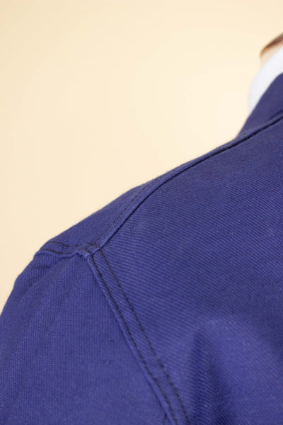 SWEDISH 1960S BLUE DEADSTOCK WORK COAT BY GEFA. SIZE CA EU 52