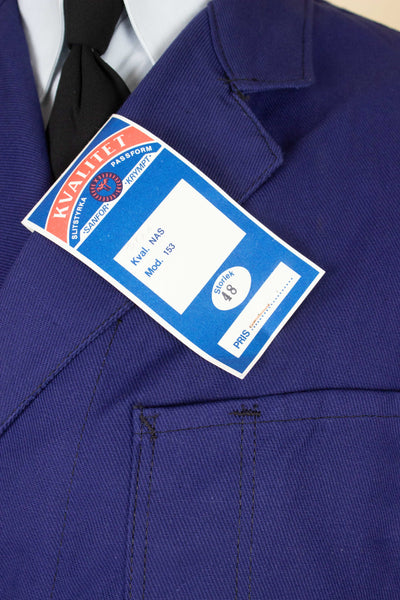SWEDISH 1960S BLUE DEADSTOCK WORK COAT BY KVALITET. AVAILABLE IN VARIOUS SIZES