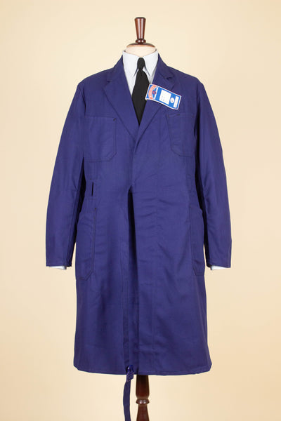 SWEDISH 1960S BLUE DEADSTOCK WORK COAT BY KVALITET. AVAILABLE IN VARIOUS SIZES
