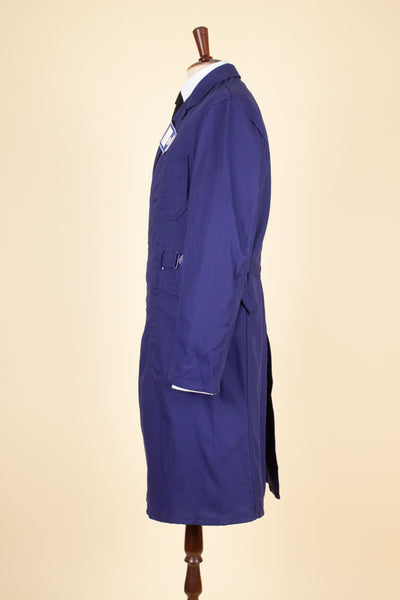 SWEDISH 1960S BLUE DEADSTOCK WORK COAT BY KVALITET. AVAILABLE IN VARIOUS SIZES