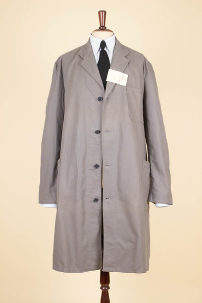 SWEDISH 1950S BEIGE DEADSTOCK WORK COAT. SIZE CA EU 56