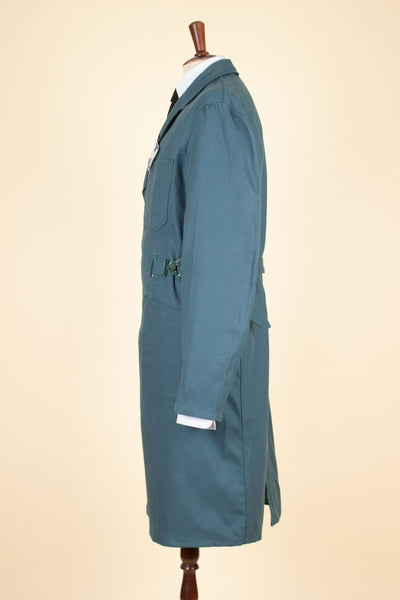 SWEDISH 1960S GREEN-BLUE DEADSTOCK WORK COAT BY KVALITET. SIZE CA EU 50
