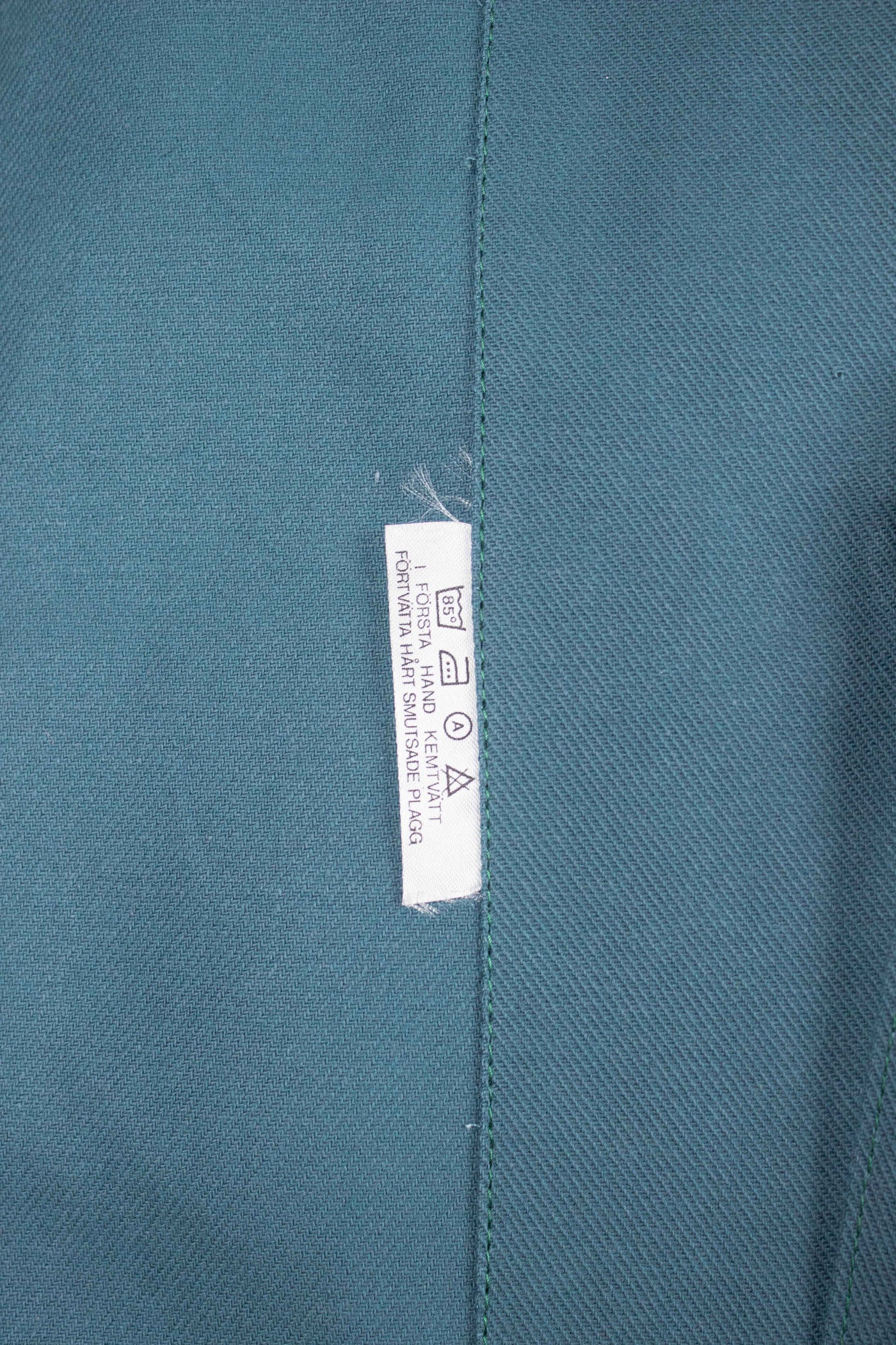 SWEDISH 1960S GREEN-BLUE DEADSTOCK WORK COAT BY KVALITET. SIZE CA EU 50