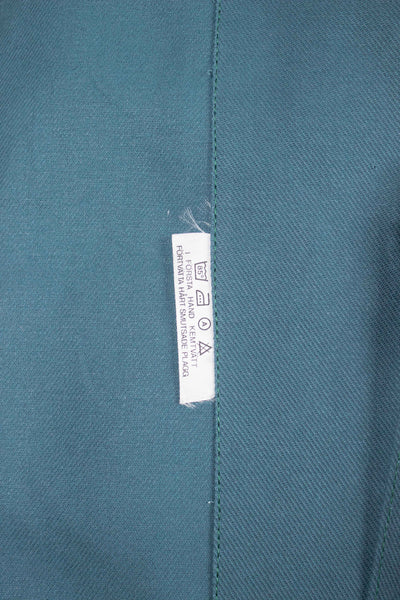 SWEDISH 1960S GREEN-BLUE DEADSTOCK WORK COAT BY KVALITET. SIZE CA EU 50
