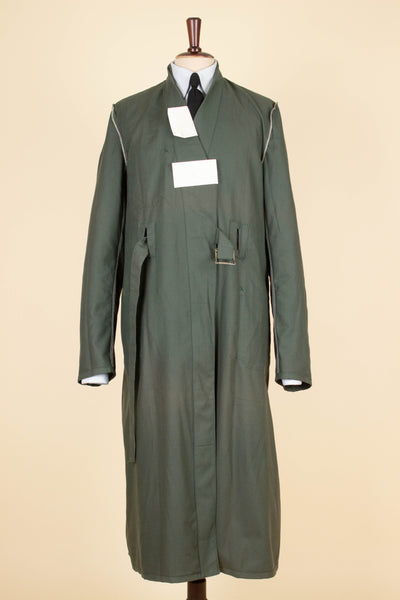 SWEDISH 1950S/1960S GREEN COTTON DEADSTOCK WORK COAT BY DALSTORPS YRKESKLÄDER. SIZE CA EU 50 LONG