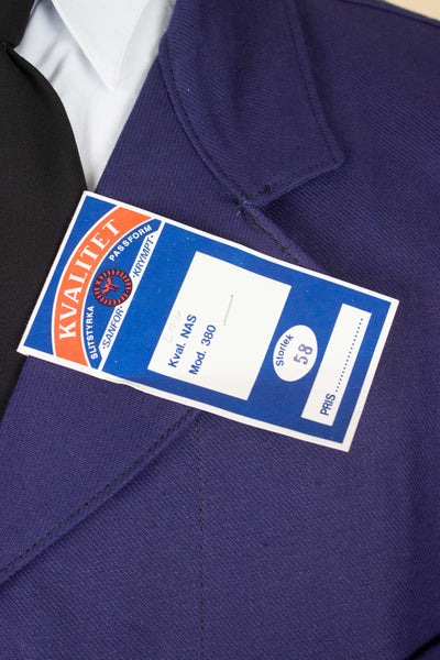 SWEDISH 1960S BLUE DEADSTOCK WORK JACKET BY KVALITET. SIZE CA EU 58