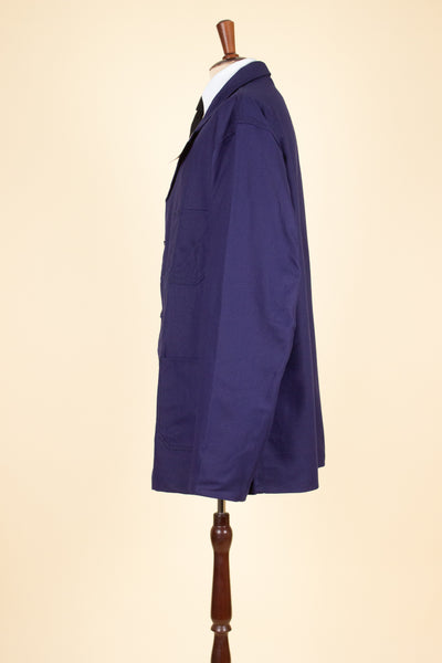 SWEDISH 1960S BLUE DEADSTOCK WORK JACKET BY KVALITET. SIZE CA EU 58