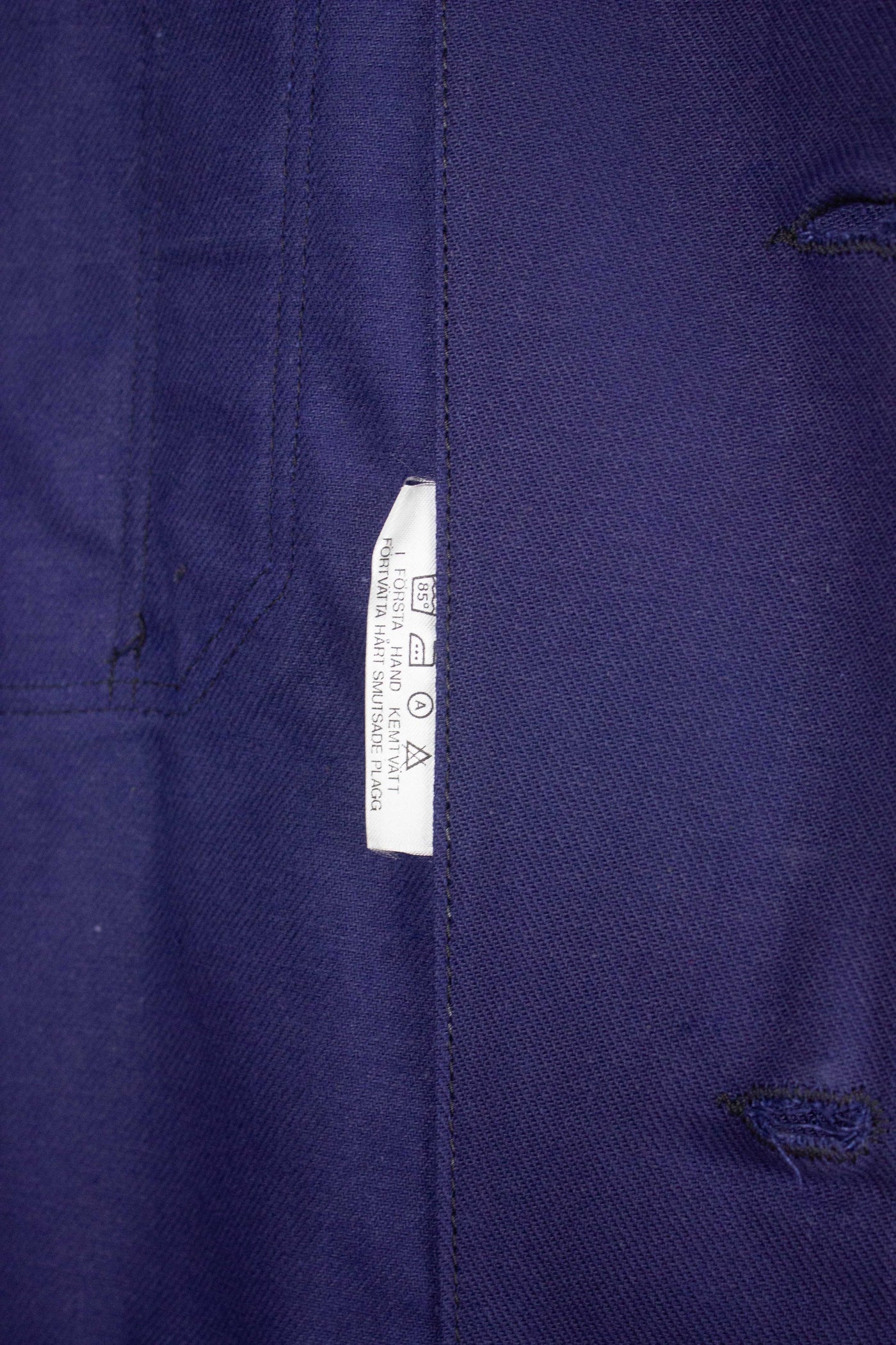 SWEDISH 1960S BLUE DEADSTOCK WORK JACKET BY KVALITET. SIZE CA EU 58