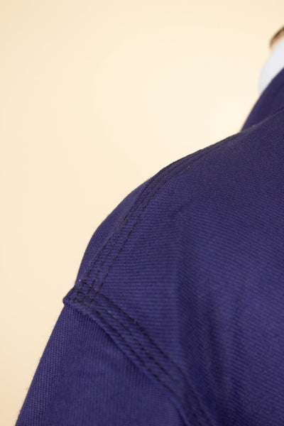 SWEDISH 1960S BLUE DEADSTOCK WORK JACKET BY KVALITET. SIZE CA EU 58