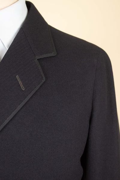 SWEDISH 1924 DARK BLUE BESPOKE JACKET AND WAISTCOAT. SIZE CA EU 44-46