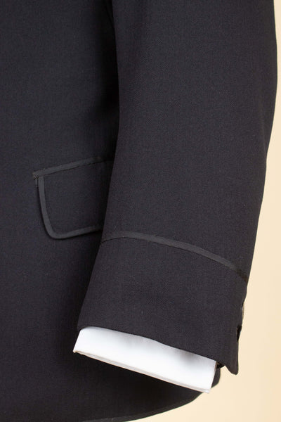 SWEDISH 1924 DARK BLUE BESPOKE JACKET AND WAISTCOAT. SIZE CA EU 44-46